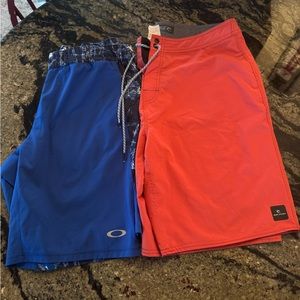 Rip curl (size 34) & Oakley (M) board shorts